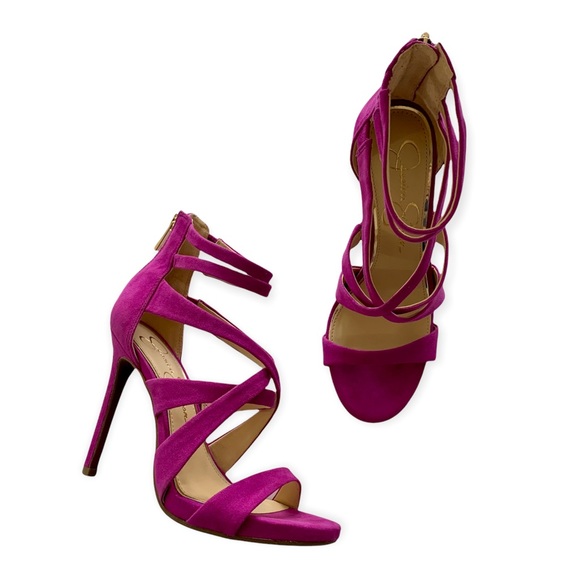 Jessica Simpson Shoes - Jessica Simpson | Rayomi Strappy Magenta Stiletto Heels Size 6
